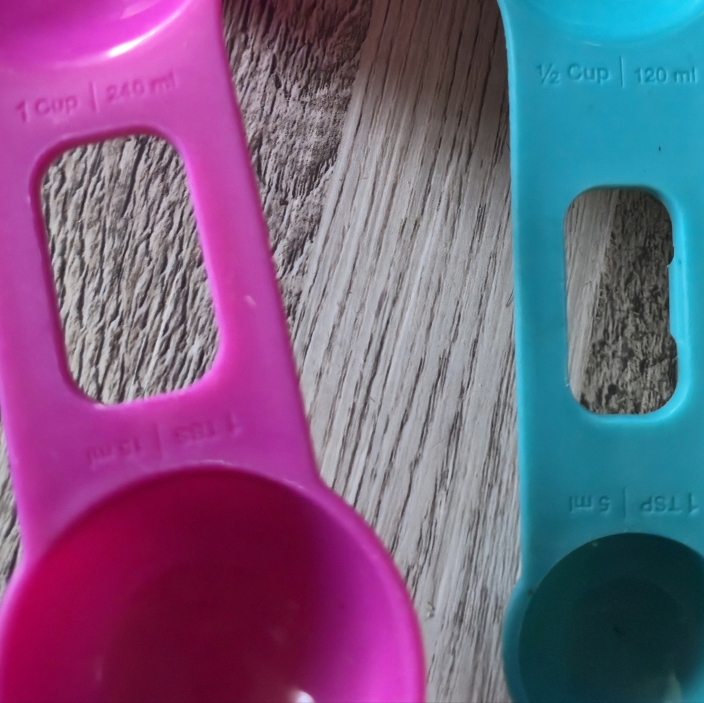 Core Kitchen Plastic Nesting Measuring Cups Spoons Set Scoops Multicolor Dual - Picture 4 of 8